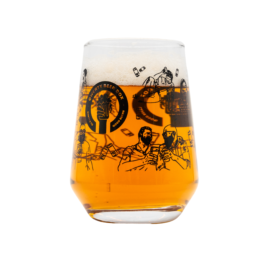 6x Branded QWERTY Beer Box Glass