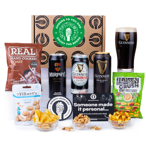 Irish Stout & Snack Cheers Dad Hamper with Official Guinness Glass