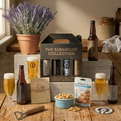 The Cotswolds Craft Beer & Snack Hamper featuring Hawkstone